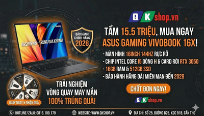 Tầm 15.5 Triệu Mua Laptop Gì Màn Đẹp, Có Card Rời & Bảo Hành Dài? Chốt Ngay ASUS Gaming Vivobook 16X!