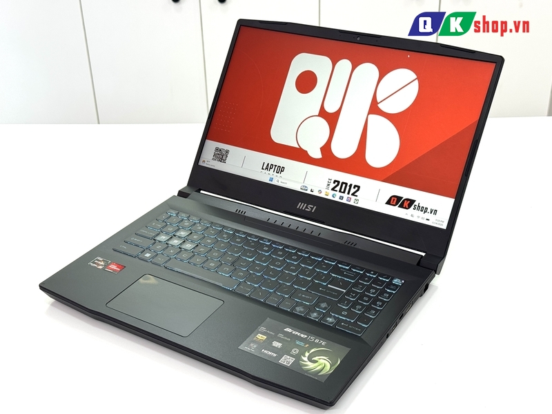 Laptop MSI Gaming Bravo 15 B7ED-010VN Ryzen 5-7535HS / RAM 16GB / SSD 512GB PCIE / 15.6 FHD / VGA 4GB RX6550M