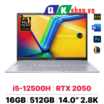 ASUS VivoBook 14X OLED K3405ZF-KM184W Core I5-12500H / Ram 16GB / SSD 512GB PCIE / VGA 4GB RTX2050 / 14" 2.8K OLED