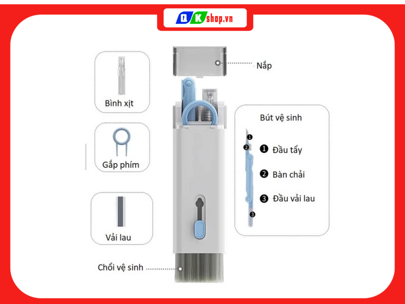 Bộ Dụng Cụ Vệ Sinh Máy Tính Đa Năng 7 Trong 1