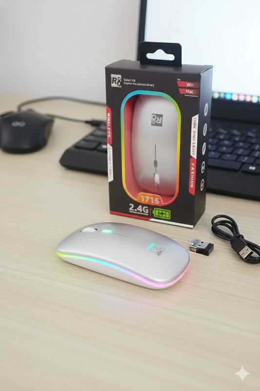 Chuột không dây LEB RGB R8 - Pin sạc