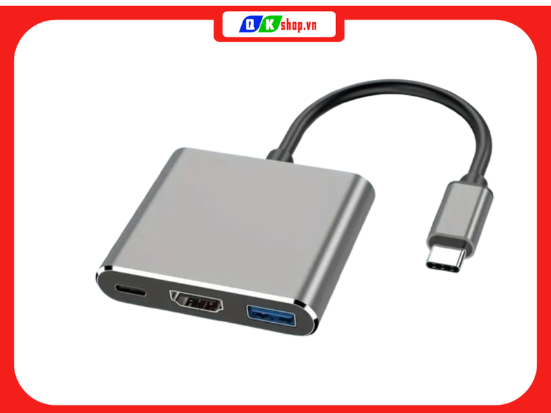 Cổng Chuyển Đổi Đa Năng USB Type-C Hub (3 Trong 1)