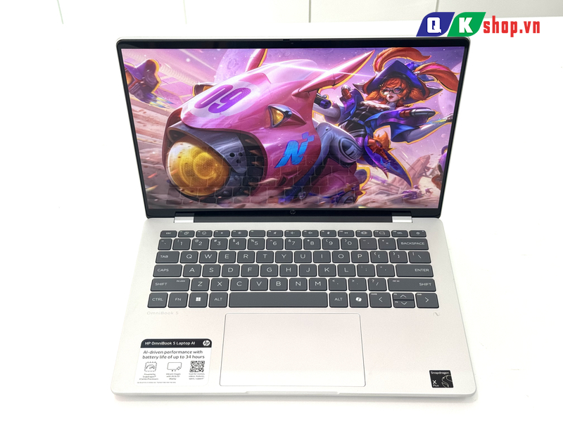 Laptop HP OmniBook 5 14-he0245dx Snapdragon(R) X Plus - X1P42100 / Ram 16 / SSD 512 / 14 inch  FHD+ Cảm Ứng
