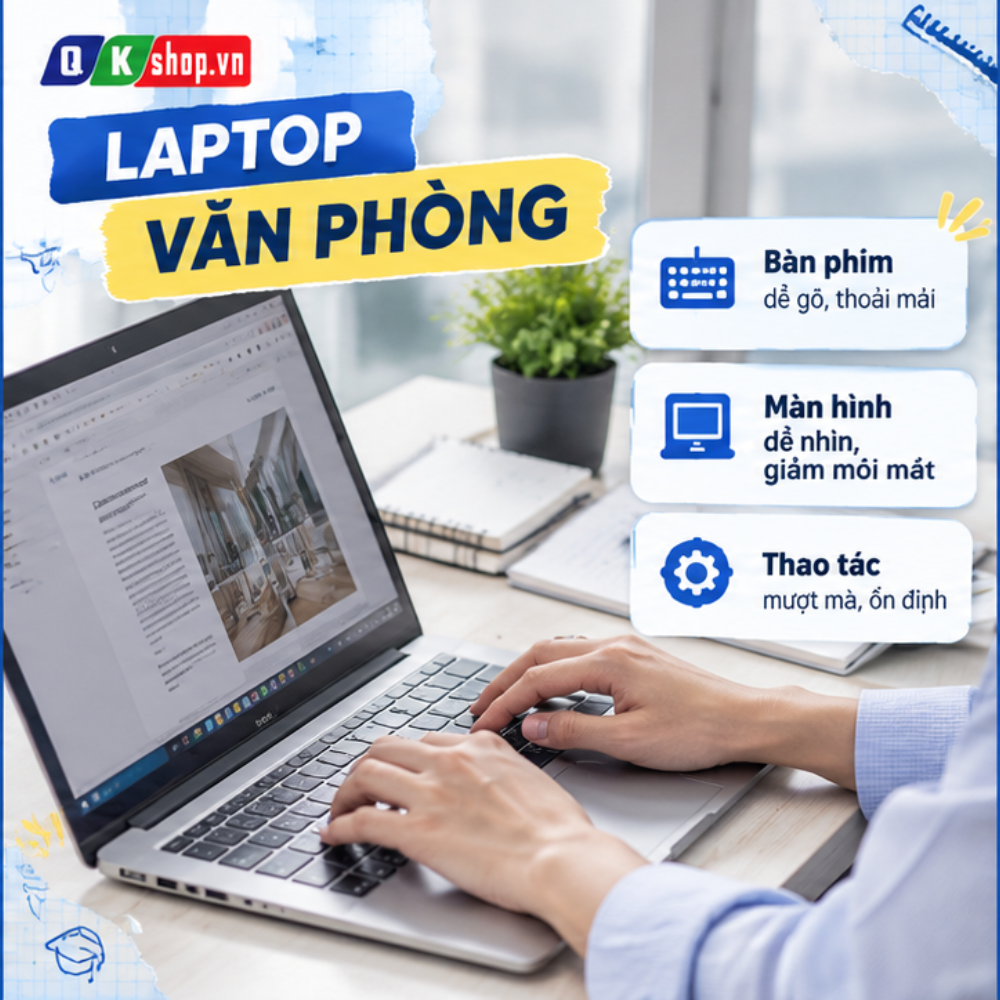 Tiêu chí chọn laptop văn phòng dùng 8 tiếng mỗi ngày